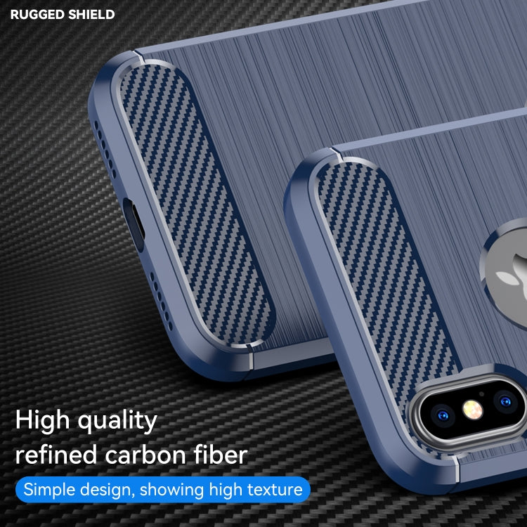 For iPhone X / XS Carbon Fiber TPU Brushed Texture Shockproof Protective Back Cover Case, For iPhone X / XS, For X