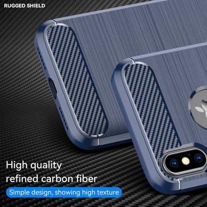 For iPhone X / XS Carbon Fiber TPU Brushed Texture Shockproof Protective Back Cover Case, For iPhone X / XS, For X