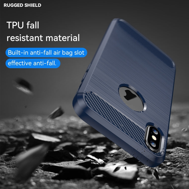 For iPhone X / XS Carbon Fiber TPU Brushed Texture Shockproof Protective Back Cover Case, For iPhone X / XS, For X