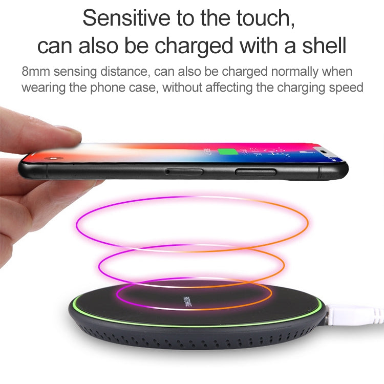 KD-1 Ultra-thin 10W Normal Charging Wireless Charger, Normal Charging, Black, Normal Charging, White
