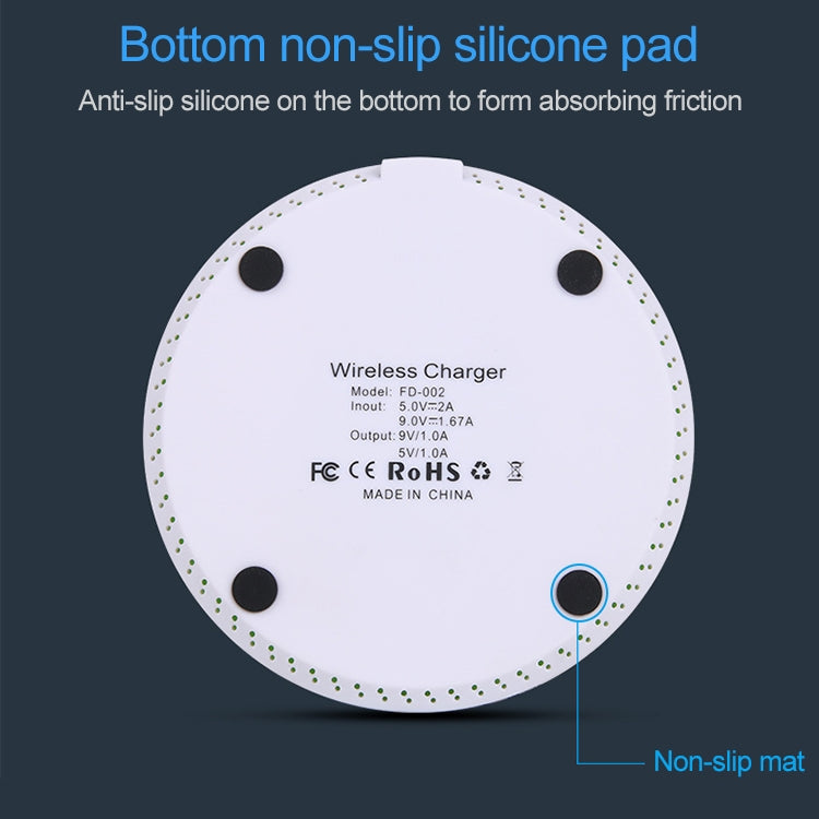 KD-1 Ultra-thin 10W Normal Charging Wireless Charger, Normal Charging, Black, Normal Charging, White