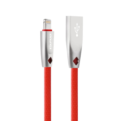 AWEI CL-95 USB to 8 Pin Portable Quick Charging TPE + Aluminum Alloy Data Cable, 2A, Length: 1m
