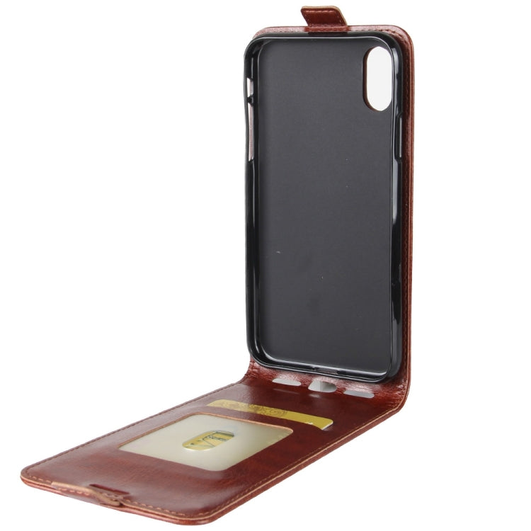 For iPhone X / XS Crazy Horse Texture Vertical Flip Leather Case with Card Slot & Photo Frame, For iPhone X / XS, For iPhone X