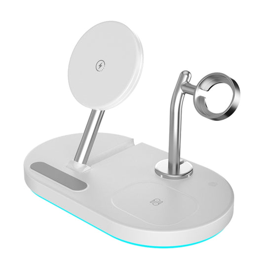 S20 4 in 1 15W Multifunctional Magnetic Wireless Charger with Night Light & Holder for Mobile Phones / AirPods, S20 Black, S20 White