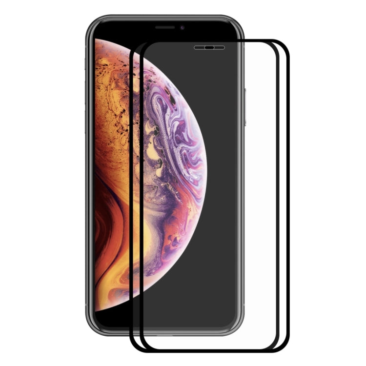 For iPhone X / XS 2pcs ENKAY Hat-Prince 0.2mm 9H 2.5D Full Screen Tempered Glass Film, For X / XS  (2.5D)