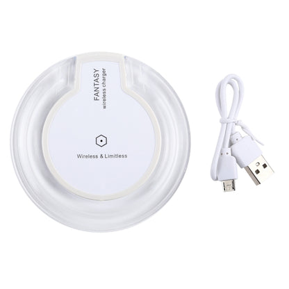 FANTASY 5V 1A Output Qi Standard Ultra-thin Wireless Charger with Charging Indicator, Support QI Standard Phones, FANTASY White, FANTASY 5V 1A