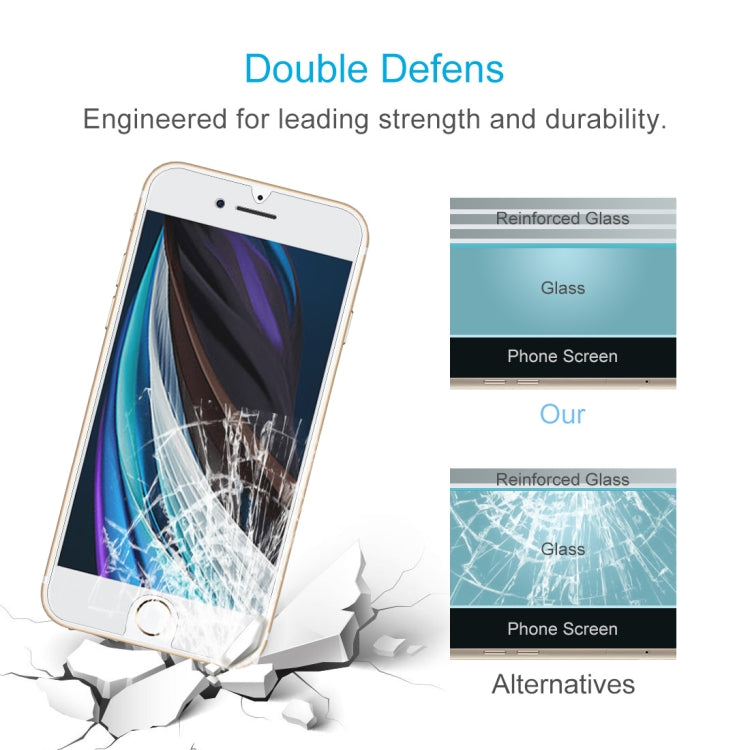 For iPhone SE 2022 / SE 2020 50pcs Large Arc EdgeTempered Glass Film, For iPhone SE 2022 (50pcs)