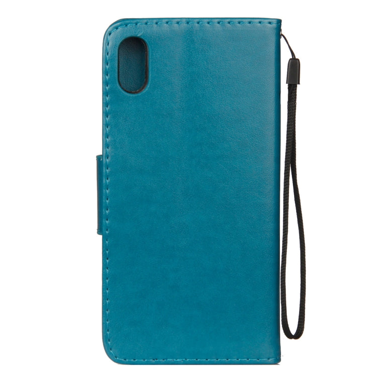 For iPhone XS Max Embossed Butterfly Pattern Horizontal Flip Leather Case with Card Slot & Holder & Wallet & Lanyard, For XS Max