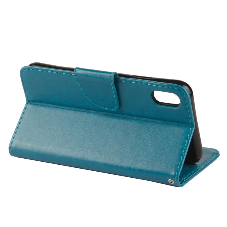 For iPhone XS Max Embossed Butterfly Pattern Horizontal Flip Leather Case with Card Slot & Holder & Wallet & Lanyard, For XS Max