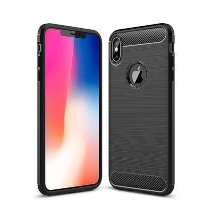 For iPhone XS Max Brushed Texture Carbon Fiber Shockproof TPU Protective Back Case, For iPhone XS Max, For XS Max