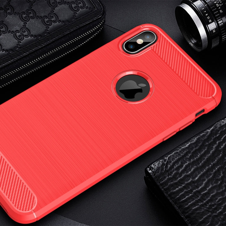 For iPhone XS Max Brushed Texture Carbon Fiber Shockproof TPU Protective Back Case, For iPhone XS Max, For XS Max