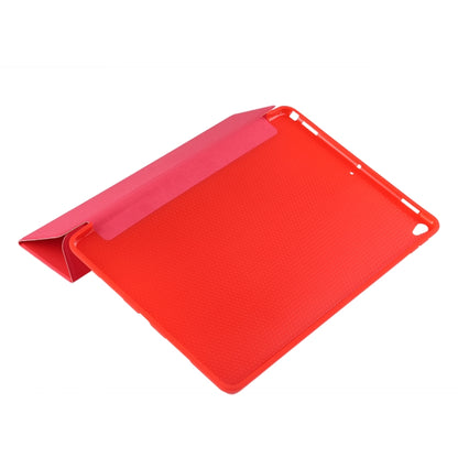 PU Plastic Bottom Case Foldable Deformation Left and Right Flip Leather Case with Three Fold Bracket & Smart Sleep for iPad Air3 2019