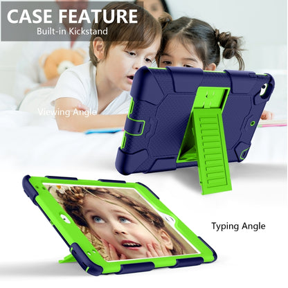 Shockproof Two-color Silicone Protection Shell for iPad Mini 2019 & 4, with Holder (Rose Red+Blue), IPRO0183A, IPRO0183B, IPRO0183C, IPRO0183D, IPRO0183E, IPRO0183F, IPRO0183G, IPRO0183H, IPRO0183I, IPRO0183J, IPRO0183K