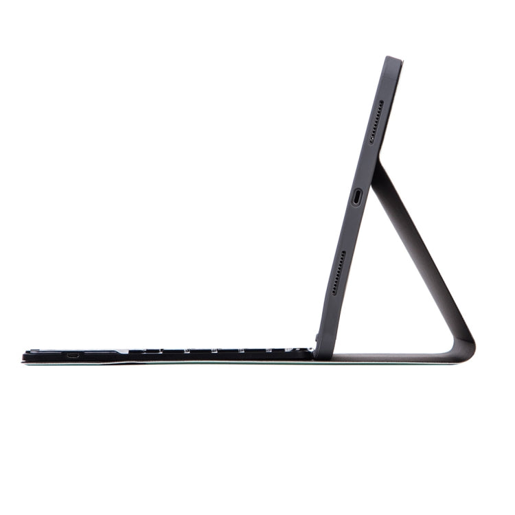 X-11BC Skin Plain Texture Detachable Bluetooth Keyboard Tablet Case for iPad Pro 11 inch 2020 / 2018, with Touchpad & Pen Slot