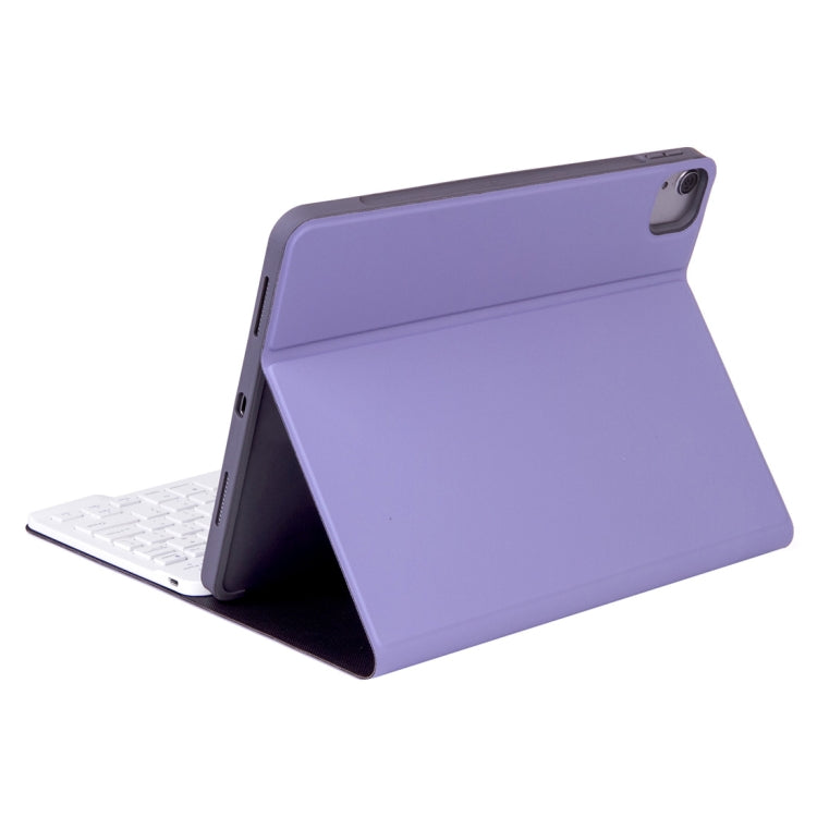 X-11B Skin Plain Texture Detachable Bluetooth Keyboard Tablet Case for iPad Pro 11 inch 2020 / 2018, with Pen Slot, White Keyboard