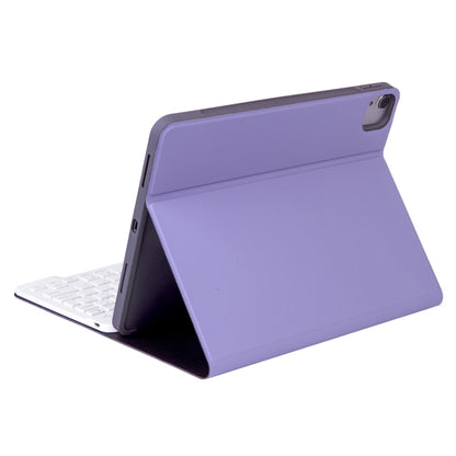 X-11B Skin Plain Texture Detachable Bluetooth Keyboard Tablet Case for iPad Pro 11 inch 2020 / 2018, with Pen Slot, White Keyboard