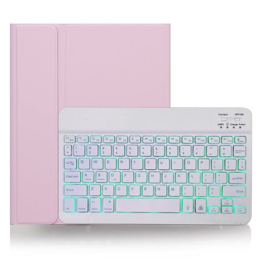 X-11BS Skin Plain Texture Detachable Bluetooth Keyboard Tablet Case for iPad Pro 11 inch 2020 / 2018, with Pen Slot & Backlight, White Keyboard