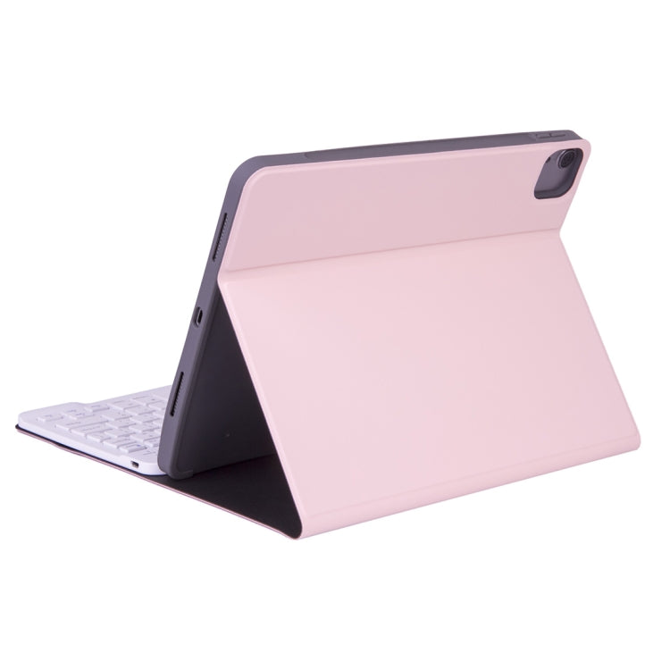 X-11BS Skin Plain Texture Detachable Bluetooth Keyboard Tablet Case for iPad Pro 11 inch 2020 / 2018, with Pen Slot & Backlight, White Keyboard
