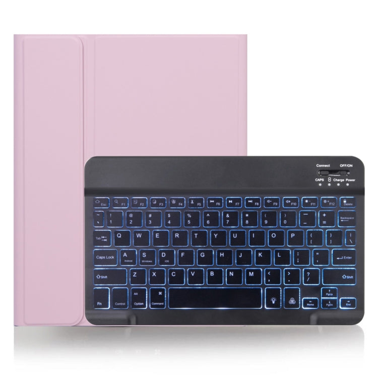 X-11BS Skin Plain Texture Detachable Bluetooth Keyboard Tablet Case for iPad Pro 11 inch 2020 / 2018, with Pen Slot & Backlight, Black Keyboard