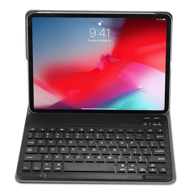 Detachable Bluetooth Keyboard + Brushed Texture Horizontal Flip Leather Tablet Case with Holder for iPad Pro 11 inch (2018)