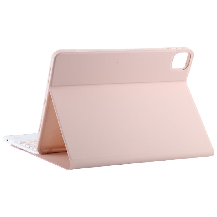TG11BC Detachable Bluetooth Pink Keyboard Microfiber Leather Tablet Case for iPad Pro 11 inch (2020), with Touchpad & Pen Slot & Holder, Pink Keyboard