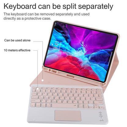 TG11BC Detachable Bluetooth Pink Keyboard Microfiber Leather Tablet Case for iPad Pro 11 inch (2020), with Touchpad & Pen Slot & Holder, Pink Keyboard