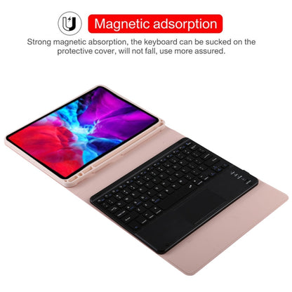 TG11BC Detachable Bluetooth Black Keyboard Microfiber Leather Tablet Case for iPad Pro 11 inch (2020), with Touchpad & Pen Slot & Holder, Black Keyboard