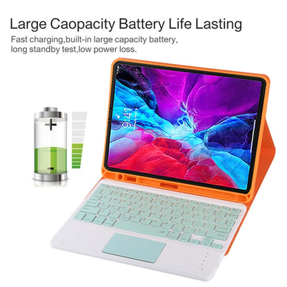 TG11BC Detachable Bluetooth Green Keyboard Microfiber Leather Tablet Case for iPad Pro 11 inch (2020), with Touchpad & Pen Slot & Holder, Green Keyboard
