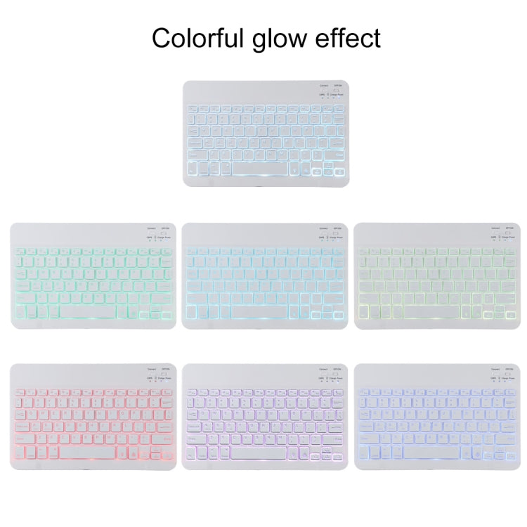 TG11BS Detachable Bluetooth White Keyboard Microfiber Leather Tablet Case for iPad Pro 11 inch (2020), with Backlight & Pen Slot & Holder, White Keyboard
