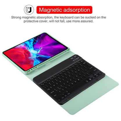 TG11BS Detachable Bluetooth Black Keyboard + Microfiber Leather Tablet Case for iPad Pro 11 inch (2020), with Backlight & Pen Slot & Holder, Black Keyboard