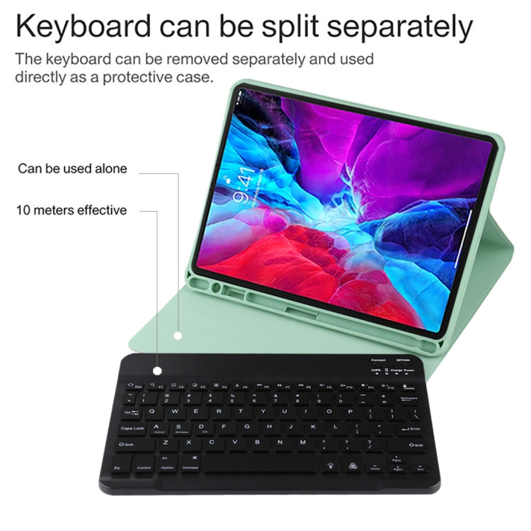 TG11BS Detachable Bluetooth Black Keyboard + Microfiber Leather Tablet Case for iPad Pro 11 inch (2020), with Backlight & Pen Slot & Holder, Black Keyboard