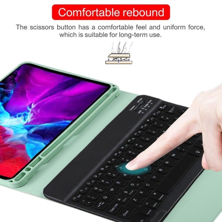 TG11BS Detachable Bluetooth Black Keyboard + Microfiber Leather Tablet Case for iPad Pro 11 inch (2020), with Backlight & Pen Slot & Holder, Black Keyboard
