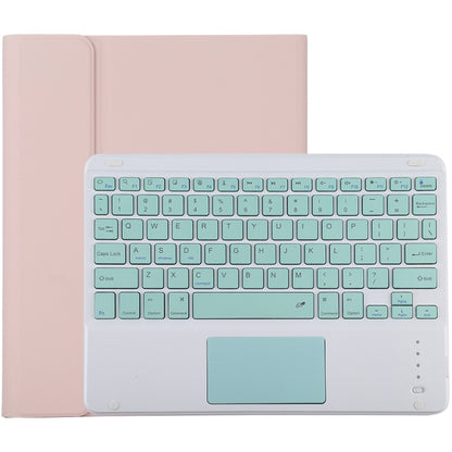 TG-102BC Detachable Bluetooth Green Keyboard + Microfiber Leather Tablet Case for iPad 10.2 inch / iPad Air (2019), with Touch Pad & Pen Slot & Holder, Green Keyboard