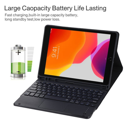 TG97BC Detachable Bluetooth Black Keyboard + Microfiber Leather Tablet Case for iPad 9.7 inch, with Touch Pad & Pen Slot & Holder, TG97BC