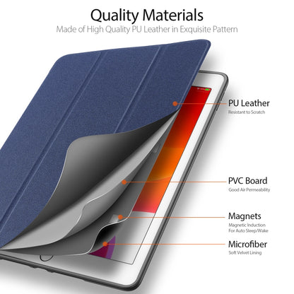 For iPad 10.2 DUX DUCIS Domo Series Horizontal Flip Magnetic PU Leather Case with Three-folding Holder & Pen Slot & Sleep / Wake-up Function, For iPad 10.2