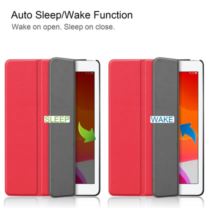 For iPad 10.2 Custer Texture Horizontal Flip Smart PU Leather Case with Sleep / Wake-up Function & Three-folding Holder, For iPad 10.2