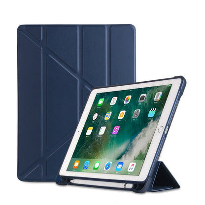 Multi-folding Shockproof TPU Protective Case for iPad 9.7 (2018) / 9.7 (2017) / air / air2, with Holder & Pen Slot, iPad 9.7 (2018) / 9.7 (2017) / air / air2
