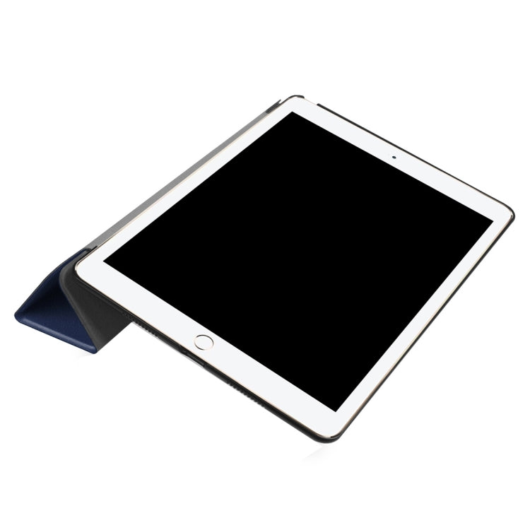 For iPad Pro 10.5 inch PU Litchi Texture 3-folding Smart Case Clear Back Cover with Holder