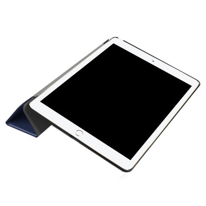 For iPad Pro 10.5 inch PU Litchi Texture 3-folding Smart Case Clear Back Cover with Holder