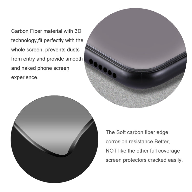 For iPhone X 0.26mm 9H Surface Hardness 3D Explosion-proof Full Screen Carbon Fiber Soft Edges Tempered Glass Screen Film, For X(Carbon Fiber), iPhone X(Carbon Fiber)