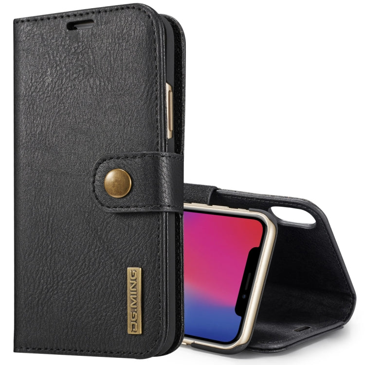 For iPhone X / XS DG.MING  Crazy Horse Texture Horizontal Flip Detachable Magnetic Protective Case with Holder & Card Slots & Wallet, iPhone X, iPhone  X, For  X