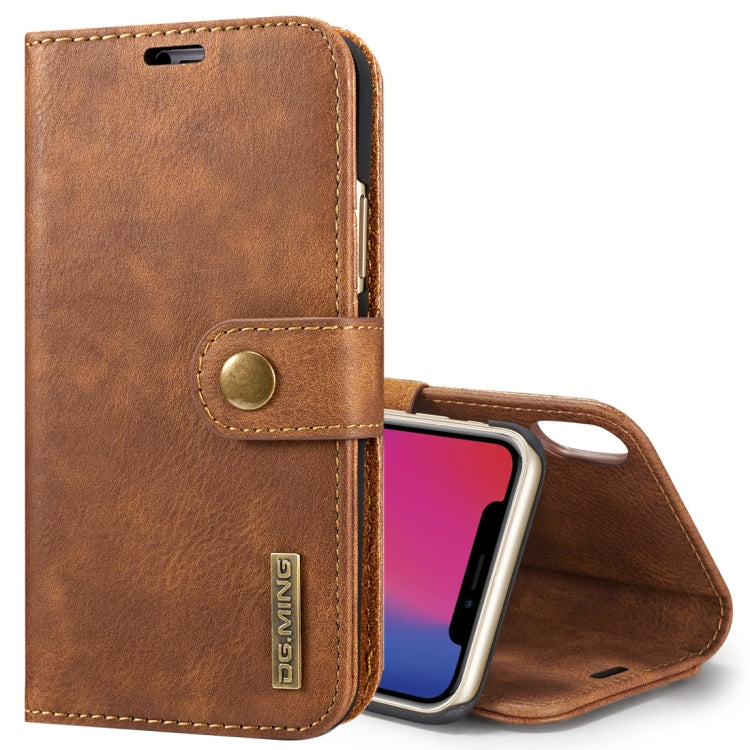 For iPhone X / XS DG.MING  Crazy Horse Texture Horizontal Flip Detachable Magnetic Protective Case with Holder & Card Slots & Wallet, iPhone X, iPhone  X, For  X