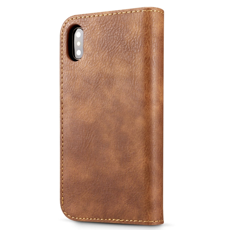 For iPhone X / XS DG.MING  Crazy Horse Texture Horizontal Flip Detachable Magnetic Protective Case with Holder & Card Slots & Wallet, iPhone X, iPhone  X, For  X