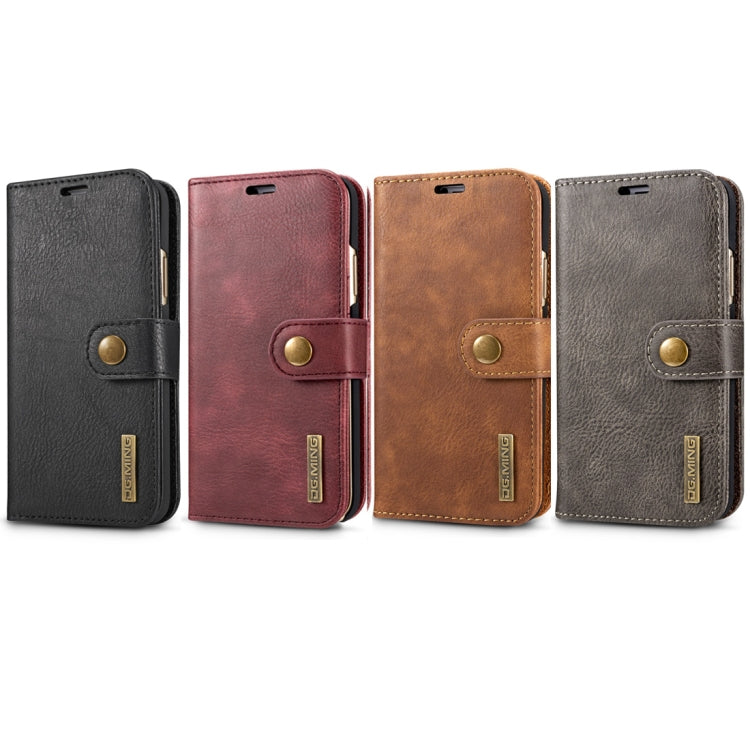 For iPhone X / XS DG.MING  Crazy Horse Texture Horizontal Flip Detachable Magnetic Protective Case with Holder & Card Slots & Wallet, iPhone X, iPhone  X, For  X