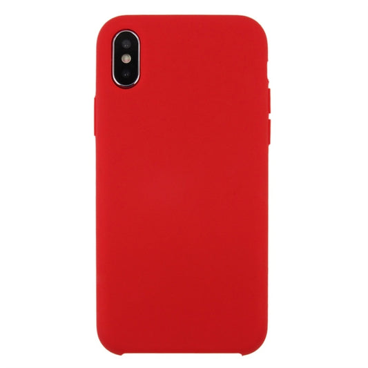 For iPhone X / XS Pure Color Liquid Silicone + PC Dropproof Protective Back Cover Case, For X, X, iPhone X