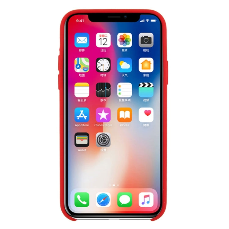 For iPhone X / XS Pure Color Liquid Silicone + PC Dropproof Protective Back Cover Case, For X, X, iPhone X