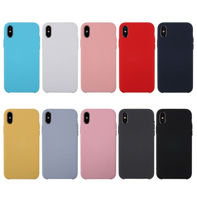 For iPhone X / XS Pure Color Liquid Silicone + PC Dropproof Protective Back Cover Case, For X, X, iPhone X