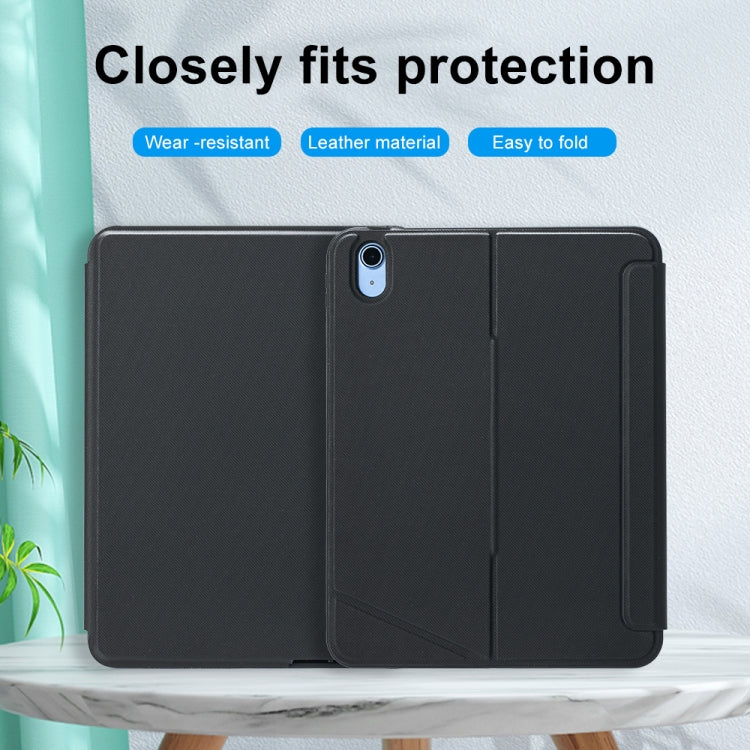 T10-AS For iPad 11 2025 / iPad 10th Gen 10.9 2022 Touch Backlight Split Type Bluetooth Keyboard Leather Case, T10-A