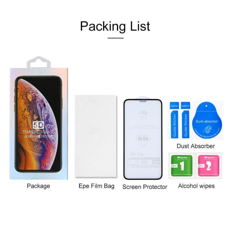 For iPhone XS Max/XSI Max 9H 5D Full Glue Full Screen Tempered Glass Film (2019), For iPhone XS Max (1 PC)
