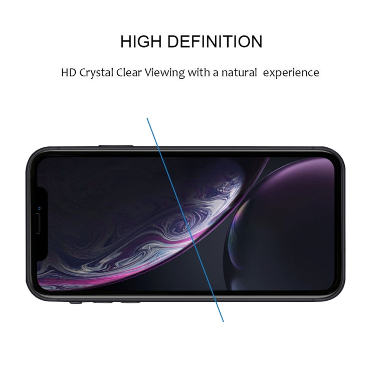 For iPhone 11 / XR Full Glue Silk Print Full Screen Tempered Glass Film, For XR (1 PCS) Black